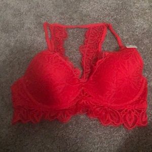 PINK lace halter bralette